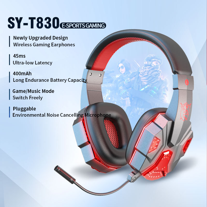 Audio Music Effect - Bluetooth Gaming Earphone Rechargeable Light Effect