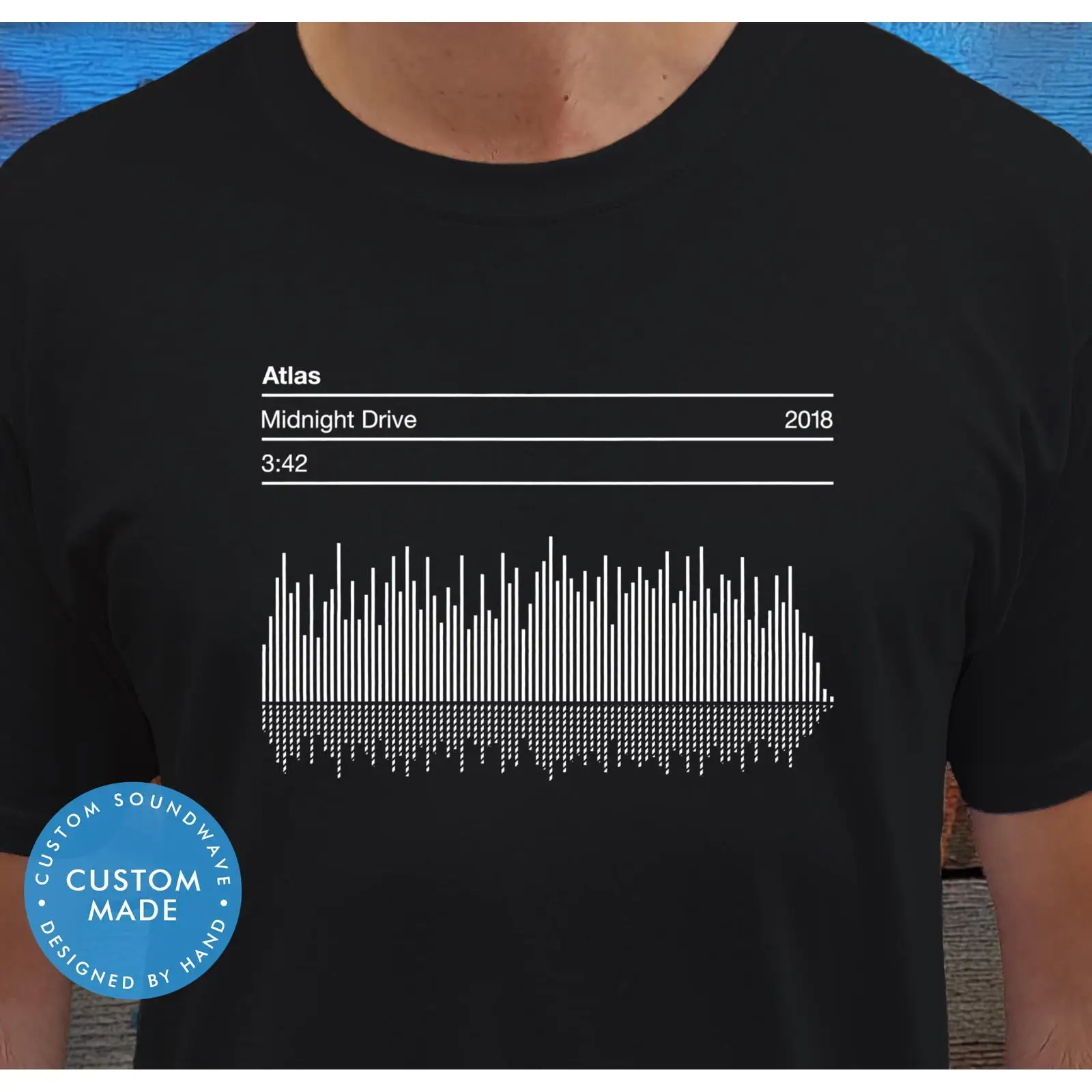 Audio Music Songs - Custom Soundwave T Shirt Hand Designed