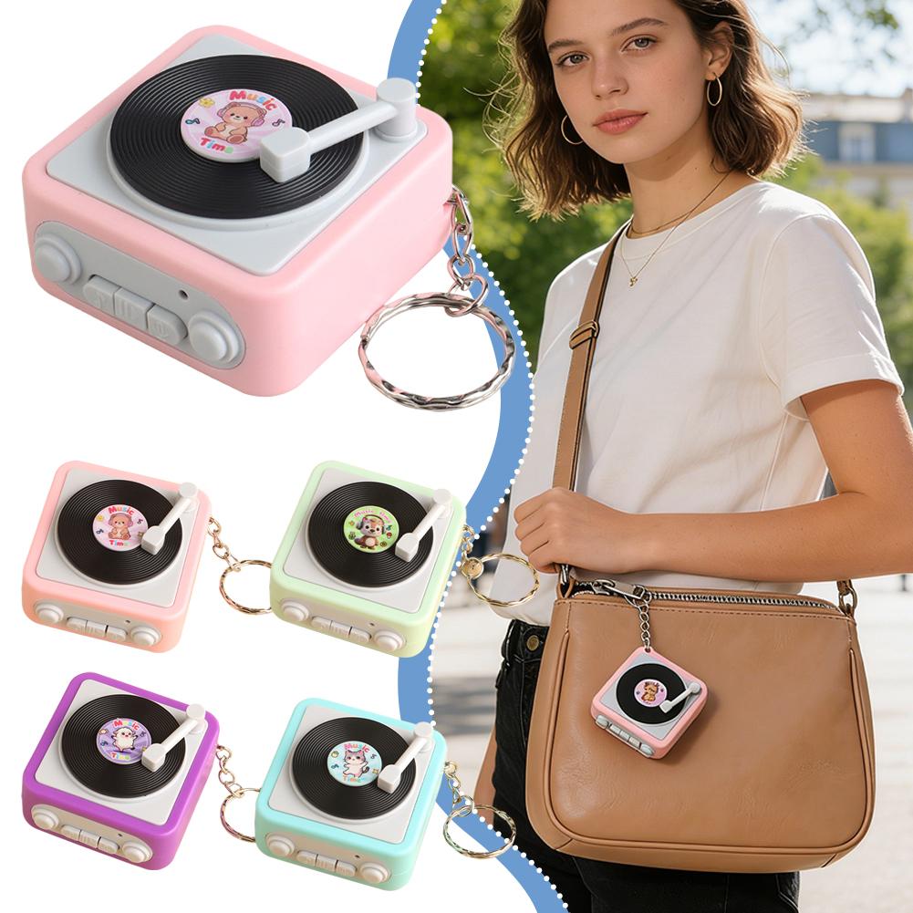 Mini Record Player Keychain, C - Audio Music Recorder review and price