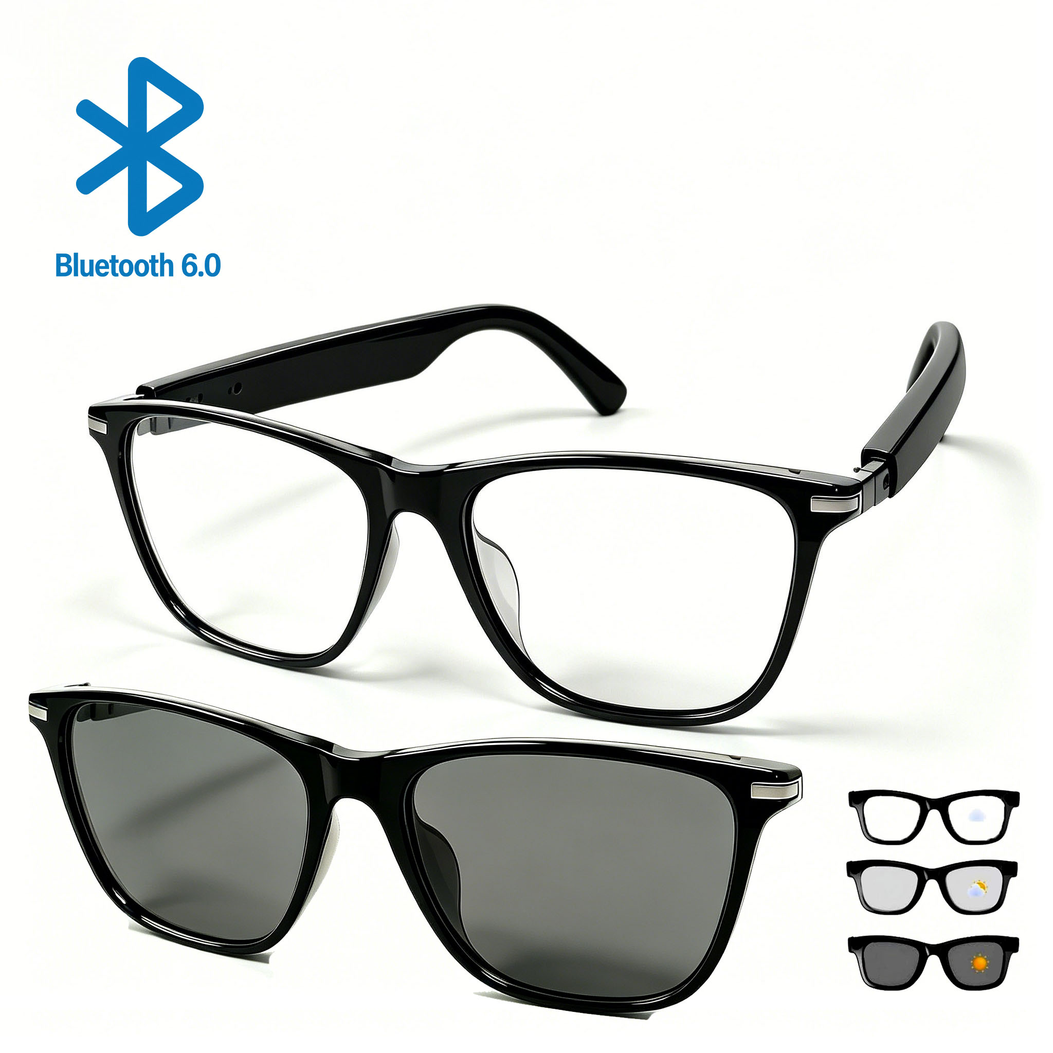 Black Smart Bluetooth Glasses  - Audio Music Voice review and price